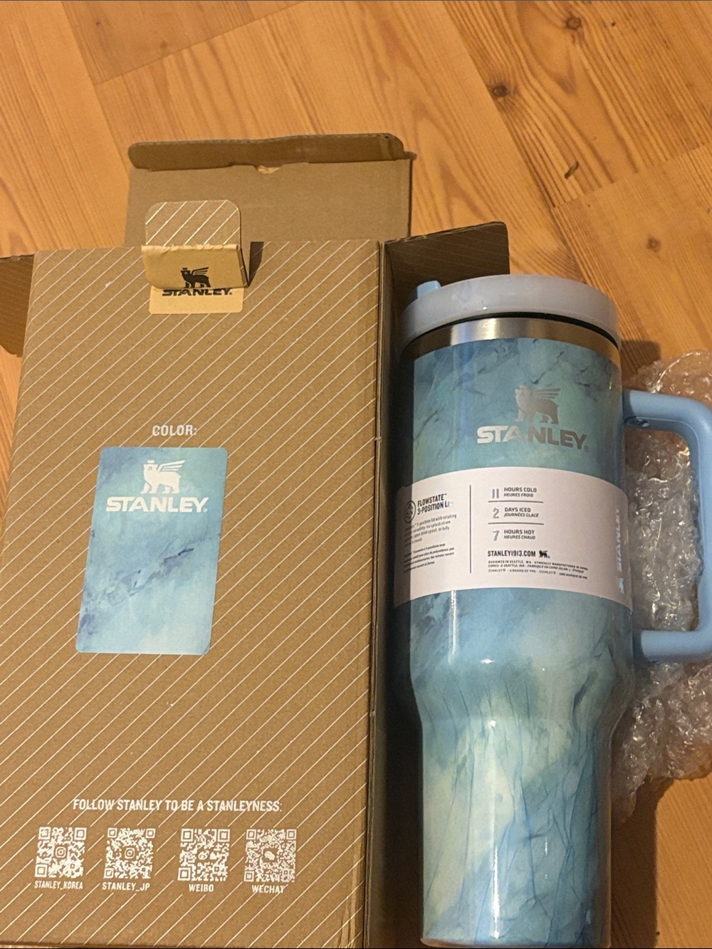 Stanley Marble Light Blue Travel Tumbler 40 oz